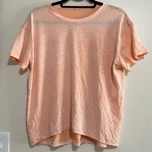 Lululemon Train to Be Short Sleeve Shirt - Ripple Wave White / Highlight Orange